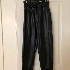 ZARA Paperbag Leather Pants